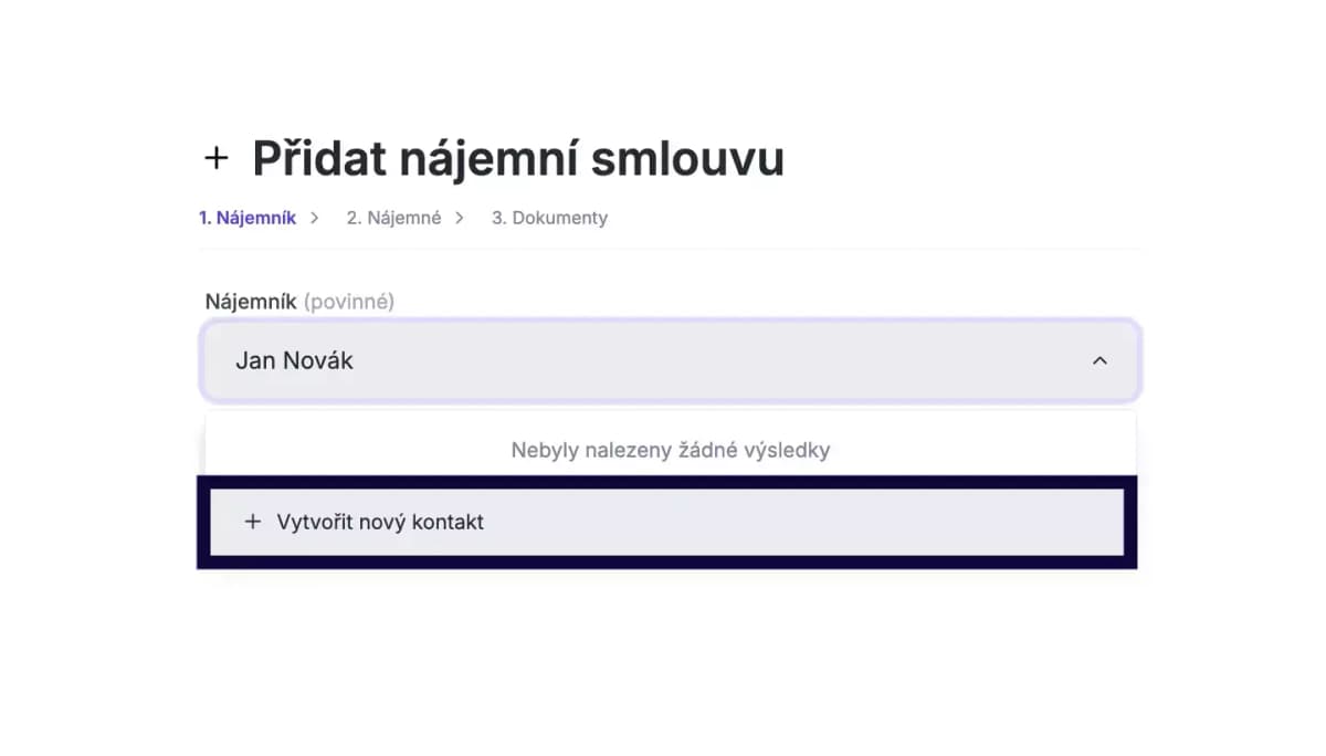 Výběr kontaktu nebo jeho vytvoření